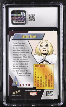 Marvel English Emma Frost 74 2021 Marvel X-Men Metal Universe Precious Metal Gems Red CGC 10
