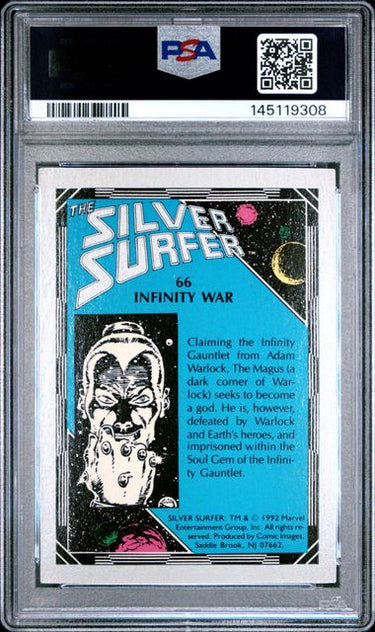 1992 COMIC IMAGES SILVER SURFER #66 INFINITY WAR PSA 6