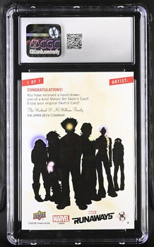 Marvel English Chase Stein 1 of 1 2020 Marvel Runaways (2020 Upper Deck) Artist Sketch Card