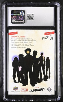 Marvel English Molly Hayes 1 of 1 2020 Marvel Runaways (2020 Upper Deck) Artist Sketch Card Mauro Fodra
