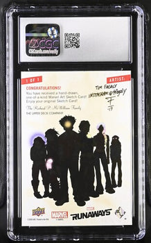 Marvel English Old Lace 1 of 1 2020 Marvel Runaways (2020 Upper Deck) Artist Sketch Card Tim Fagaly