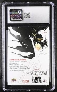 Marvel English Rachel Ward 1 of 1 2021 Marvel Cloak & Dagger (2021 Upper Deck) Artist Sketch Card