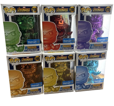 Funko Pop! Chrome Thanos Avengers Infinity War Walmart Exclusive Set #289 #415